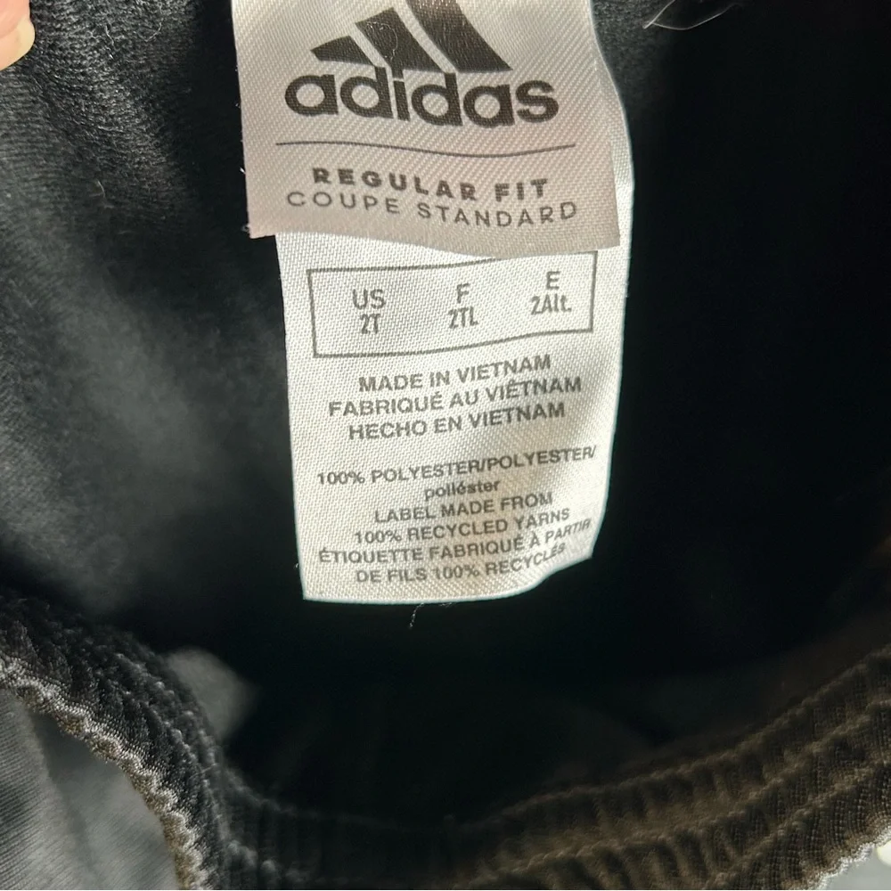 Adidas Boys 2-Piece Active Set Striped Tracksuit/Jogging Suit‎ Black/White Sz 2T